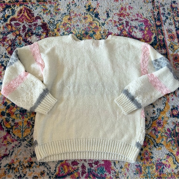 Vintage 80s granny patel colours pearl decorated sweater - Picture 5 of 7